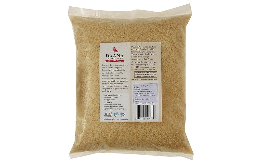 Daana Organic Rice    Pack  2 kilogram